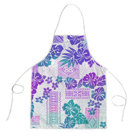 Vintage Hawaii Apron Hibiscus Tapa Tribal With Hawaiian Quilt Pattern Purple - Polynesian Pride