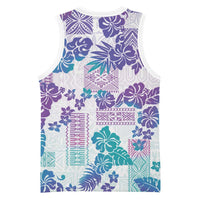Vintage Hawaii Basketball Jersey Hibiscus Tapa Tribal With Hawaiian Quilt Pattern Purple - Polynesian Pride