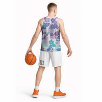 Vintage Hawaii Basketball Jersey Hibiscus Tapa Tribal With Hawaiian Quilt Pattern Purple - Polynesian Pride