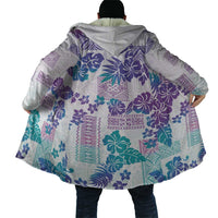 Vintage Hawaii Cloak Hibiscus Tapa Tribal With Hawaiian Quilt Pattern Purple - Polynesian Pride