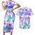 Vintage Hawaii Couples Matching Short Sleeve Bodycon Dress and Hawaiian Shirt Hibiscus Tapa Tribal With Hawaiian Quilt Pattern Purple LT9 Purple - Polynesian Pride