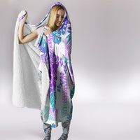 Vintage Hawaii Hooded Blanket Hibiscus Tapa Tribal With Hawaiian Quilt Pattern Purple LT9 - Polynesian Pride