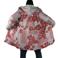 Vintage Hawaii Cloak Hibiscus Tapa Tribal With Hawaiian Quilt Pattern Red - Polynesian Pride