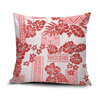 Vintage Hawaii Pillow Cover Hibiscus Tapa Tribal With Hawaiian Quilt Pattern Red LT9 Red - Polynesian Pride