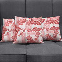 Vintage Hawaii Pillow Cover Hibiscus Tapa Tribal With Hawaiian Quilt Pattern Red LT9 - Polynesian Pride