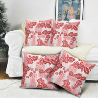 Vintage Hawaii Pillow Cover Hibiscus Tapa Tribal With Hawaiian Quilt Pattern Red LT9 - Polynesian Pride