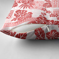 Vintage Hawaii Pillow Cover Hibiscus Tapa Tribal With Hawaiian Quilt Pattern Red LT9 - Polynesian Pride