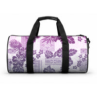 Vintage Hawaii Duffle Bag Hibiscus Tapa Tribal With Hawaiian Quilt Pattern Violet