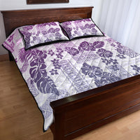 Vintage Hawaii Quilt Bed Set Hibiscus Tapa Tribal With Hawaiian Quilt Pattern Violet LT9 - Polynesian Pride