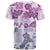 Vintage Hawaii T Shirt Hibiscus Tapa Tribal With Hawaiian Quilt Pattern Violet LT9 - Polynesian Pride