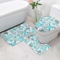 Hawaii Tapa Tribal Bathroom Set With Hawaiian Quilt Pattern Aqua - Polynesian Pride