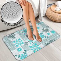 Hawaii Tapa Tribal Bathroom Set With Hawaiian Quilt Pattern Aqua - Polynesian Pride
