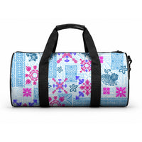 Hawaii Tapa Tribal Duffle Bag With Hawaiian Quilt Pattern Blue LT9 One size Blue - Polynesian Pride
