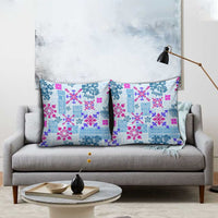 Hawaii Tapa Tribal Pillow Cover With Hawaiian Quilt Pattern Blue LT9 - Polynesian Pride