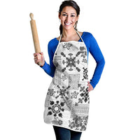 Hawaii Tapa Tribal Apron With Hawaiian Quilt Pattern Black - Polynesian Pride