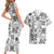 Hawaii Tapa Tribal Couples Matching Short Sleeve Bodycon Dress and Hawaiian Shirt With Hawaiian Quilt Pattern Black LT9 - Polynesian Pride