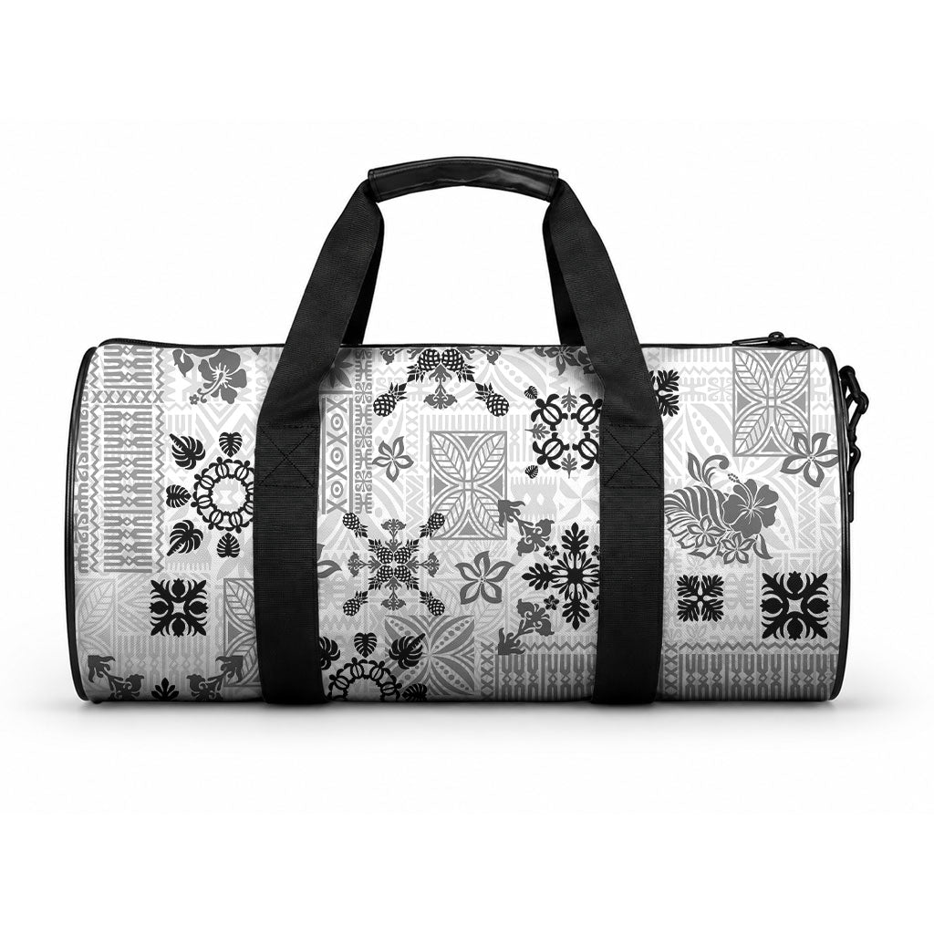 Hawaii Tapa Tribal Duffle Bag With Hawaiian Quilt Pattern Black LT9 One size Black - Polynesian Pride