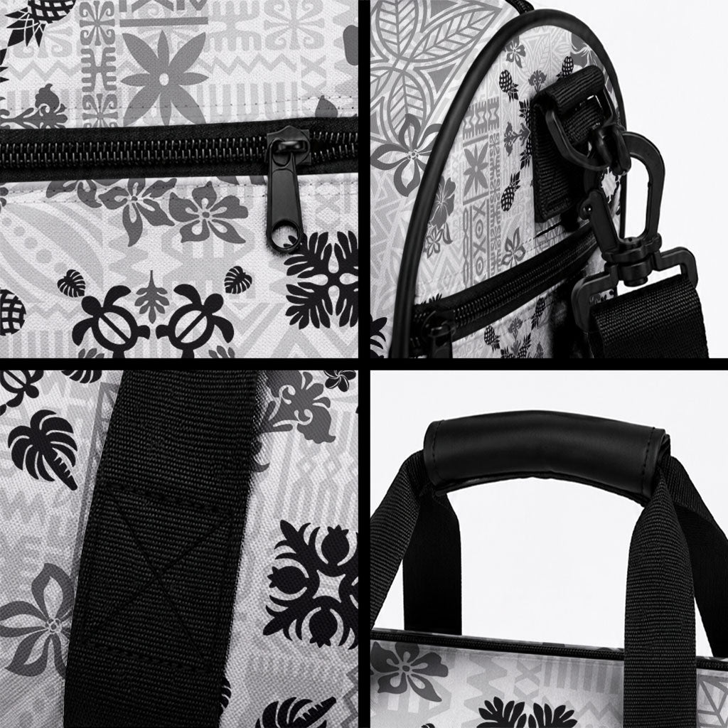 Hawaii Tapa Tribal Duffle Bag With Hawaiian Quilt Pattern Black LT9 - Polynesian Pride