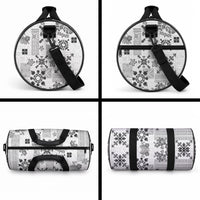 Hawaii Tapa Tribal Duffle Bag With Hawaiian Quilt Pattern Black LT9 - Polynesian Pride