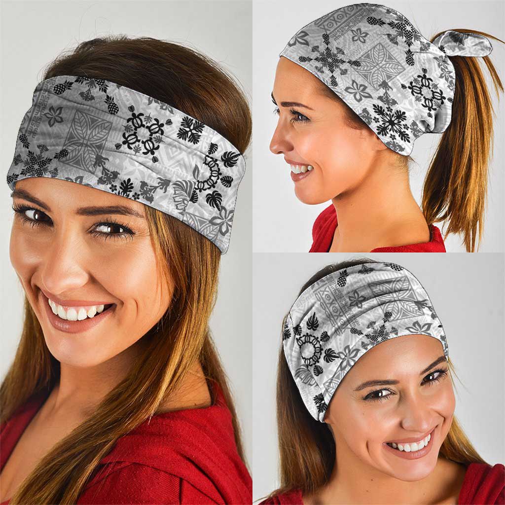 Hawaii Tapa Tribal Neck Gaiter With Hawaiian Quilt Pattern Black - Polynesian Pride
