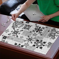 Hawaii Tapa Tribal Puzzle With Hawaiian Quilt Pattern Black - Polynesian Pride