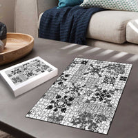 Hawaii Tapa Tribal Puzzle With Hawaiian Quilt Pattern Black - Polynesian Pride