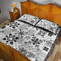 Hawaii Tapa Tribal Quilt Bed Set With Hawaiian Quilt Pattern Black LT9 - Polynesian Pride