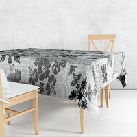 Hawaii Tapa Tribal Tablecloth With Hawaiian Quilt Pattern Black LT9 - Polynesian Pride