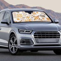 Hawaii Tapa Tribal Auto Sun Shade With Hawaiian Quilt Pattern Gold - Polynesian Pride