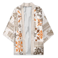 Hawaii Tapa Tribal Kimono With Hawaiian Quilt Pattern Gold LT9 Unisex Gold - Polynesian Pride