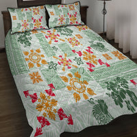 Hawaii Tapa Tribal Quilt Bed Set With Hawaiian Quilt Pattern Green LT9 - Polynesian Pride
