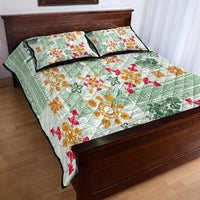 Hawaii Tapa Tribal Quilt Bed Set With Hawaiian Quilt Pattern Green LT9 - Polynesian Pride