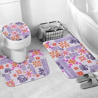 Hawaii Tapa Tribal Bathroom Set With Hawaiian Quilt Pattern Violet - Polynesian Pride