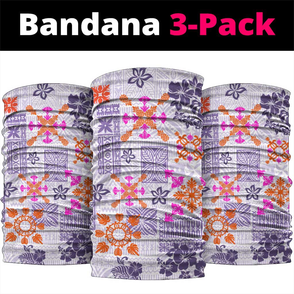 Hawaii Tapa Tribal Neck Gaiter With Hawaiian Quilt Pattern Violet LT9 package One Size: 25*50cm Violet - Polynesian Pride