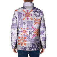 Hawaii Tapa Tribal Padded Jacket With Hawaiian Quilt Pattern Violet LT9 - Polynesian Pride
