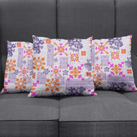 Hawaii Tapa Tribal Pillow Cover With Hawaiian Quilt Pattern Violet LT9 - Polynesian Pride