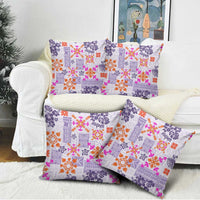 Hawaii Tapa Tribal Pillow Cover With Hawaiian Quilt Pattern Violet LT9 - Polynesian Pride
