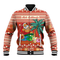 Hawaii Mele Kalikimaka Baseball Jacket Surfing Santa Funny Christmas
