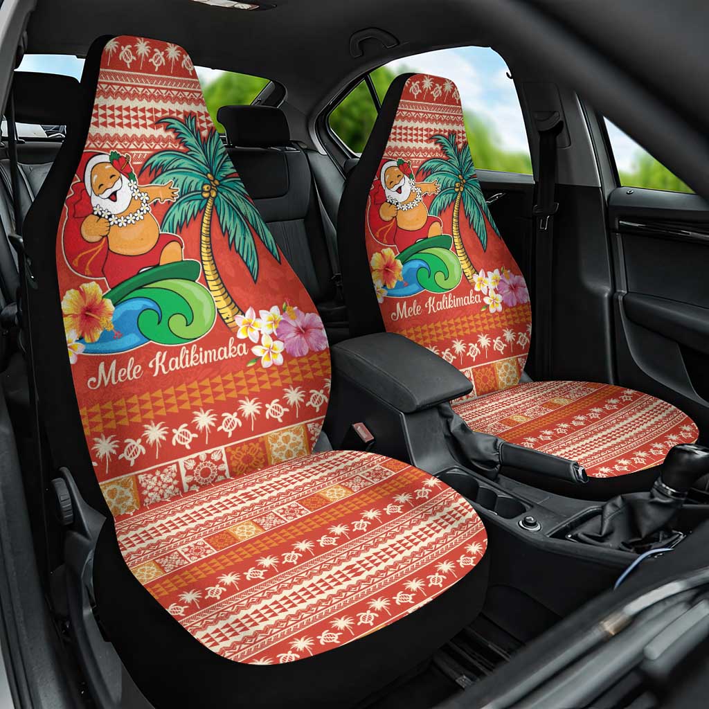 Hawaii Mele Kalikimaka Car Seat Cover Surfing Santa Funny Christmas