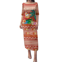 Hawaii Mele Kalikimaka Family Matching Puletasi and Hawaiian Shirt Surfing Santa Funny Christmas