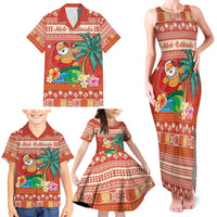 Hawaii Mele Kalikimaka Family Matching Tank Maxi Dress and Hawaiian Shirt Surfing Santa Funny Christmas