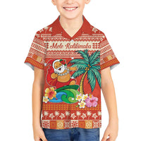 Hawaii Mele Kalikimaka Hawaiian Shirt Surfing Santa Funny Christmas