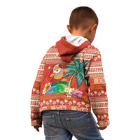 Hawaii Mele Kalikimaka Kid Hoodie Surfing Santa Funny Christmas