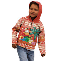 Hawaii Mele Kalikimaka Kid Hoodie Surfing Santa Funny Christmas