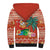 Hawaii Mele Kalikimaka Sherpa Hoodie Surfing Santa Funny Christmas