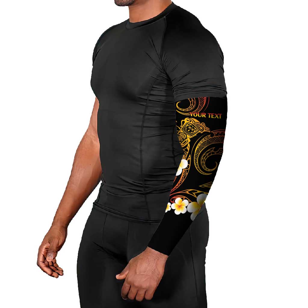 Personalised Papua New Guinea Sepik Arm Sleeves Plumeria Floral Tribal Pattern LT9 - Polynesian Pride