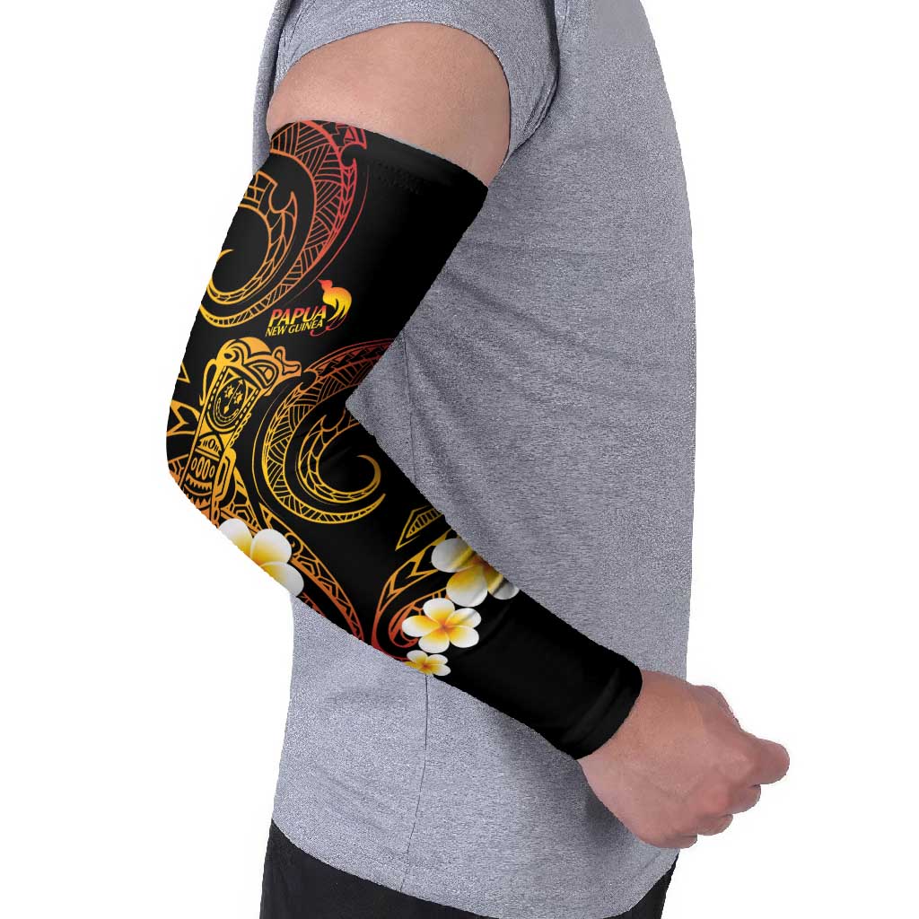 Personalised Papua New Guinea Sepik Arm Sleeves Plumeria Floral Tribal Pattern LT9 - Polynesian Pride