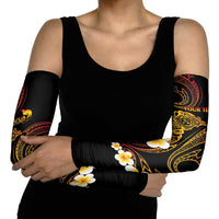 Personalised Papua New Guinea Sepik Arm Sleeves Plumeria Floral Tribal Pattern LT9 - Polynesian Pride