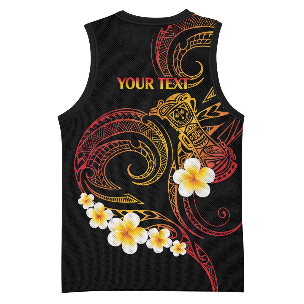 Personalised Papua New Guinea Sepik Basketball Jersey Plumeria Floral Tribal Pattern LT9 - Polynesian Pride