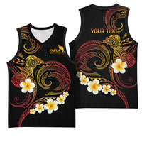 Personalised Papua New Guinea Sepik Basketball Jersey Plumeria Floral Tribal Pattern LT9 - Polynesian Pride